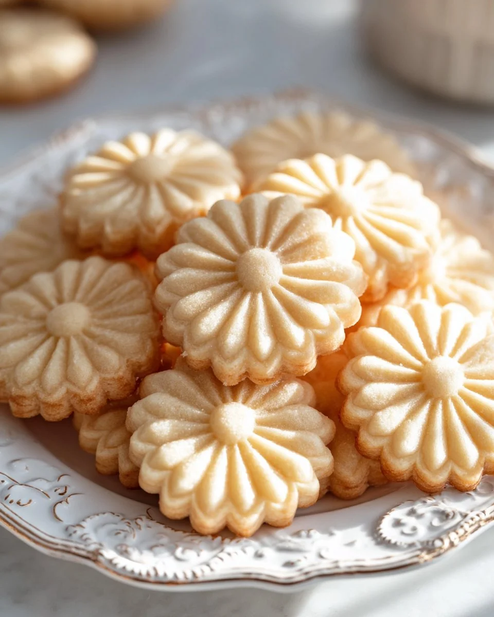 Traditional German Spritz Cookies in various festive shapes