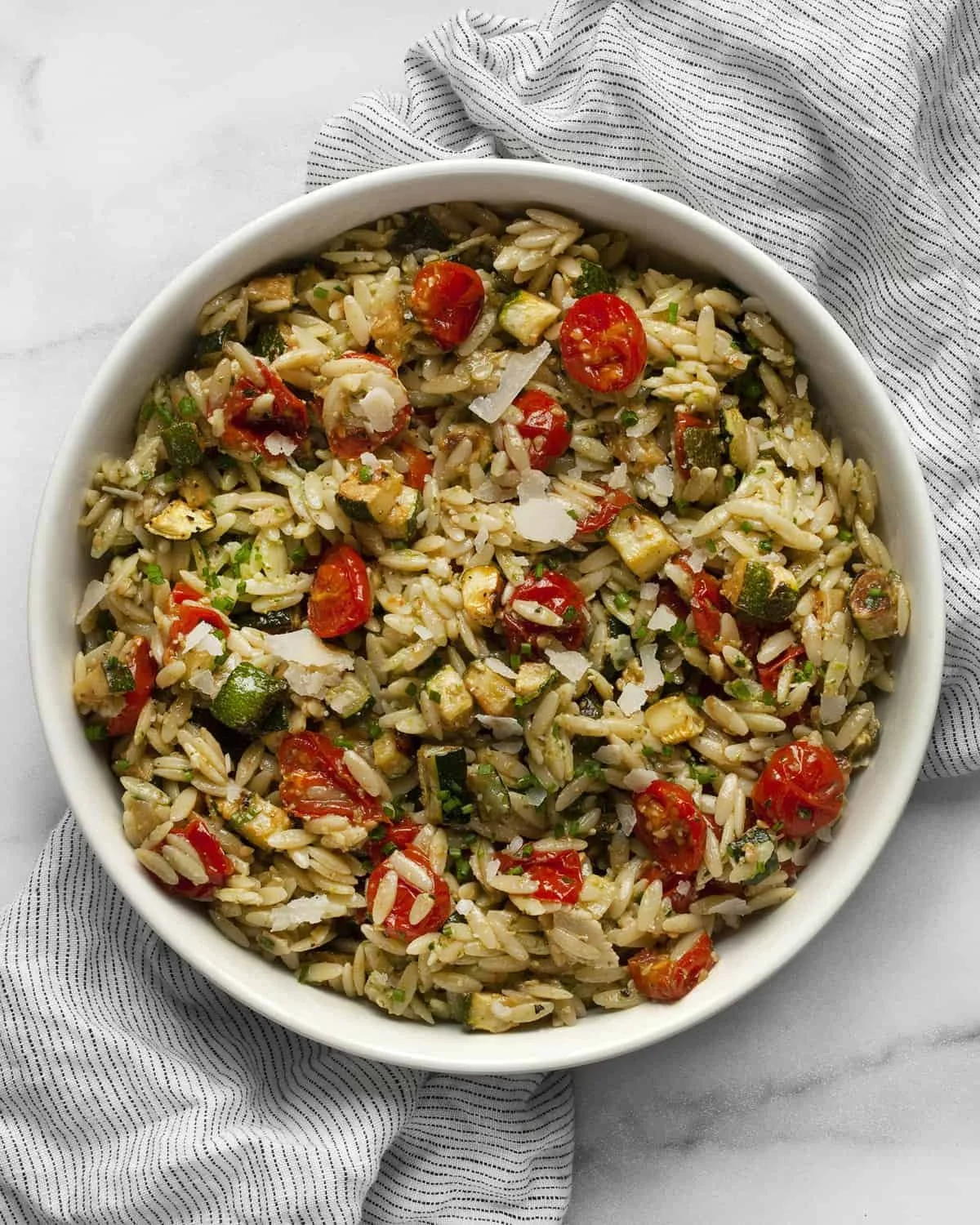 30-Minute Roasted Tomato Zucchini Orzo