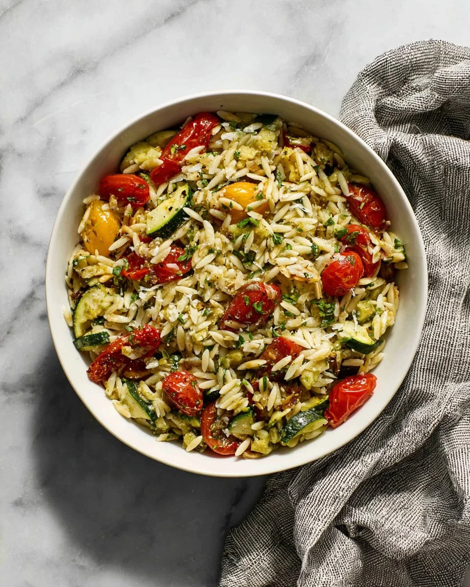 30-Minute Roasted Tomato Zucchini Orzo