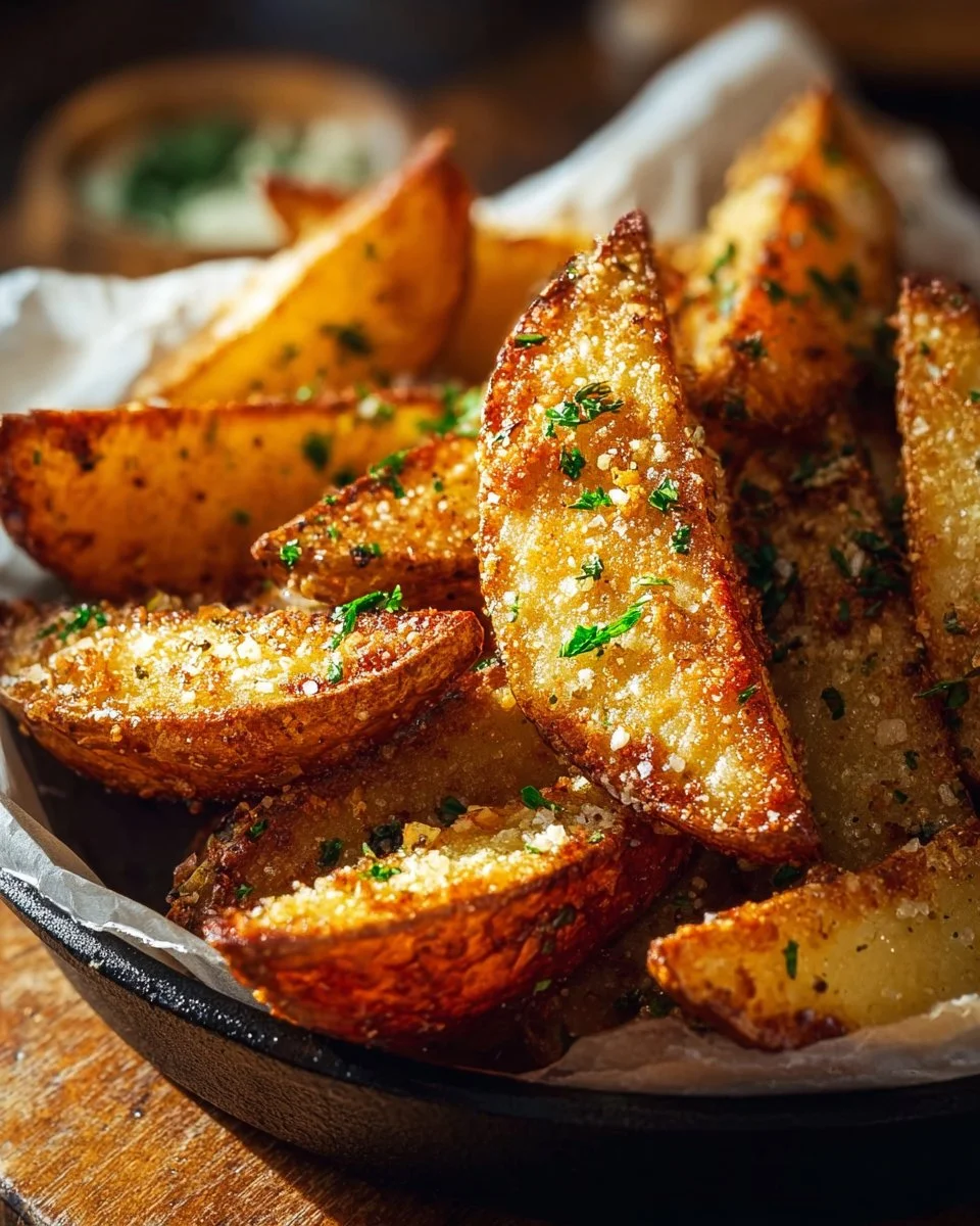 Baked Garlic Parmesan Potato Wedges