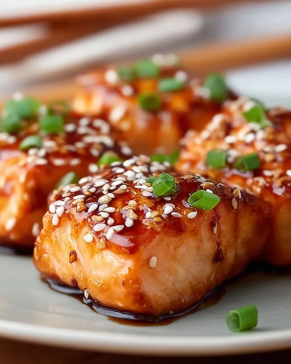 Crispy Bang Bang Salmon Bites served with spicy dipping sauce