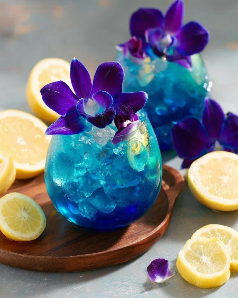 Refreshing Blue Lagoon mocktail with vibrant blue color served in a glass