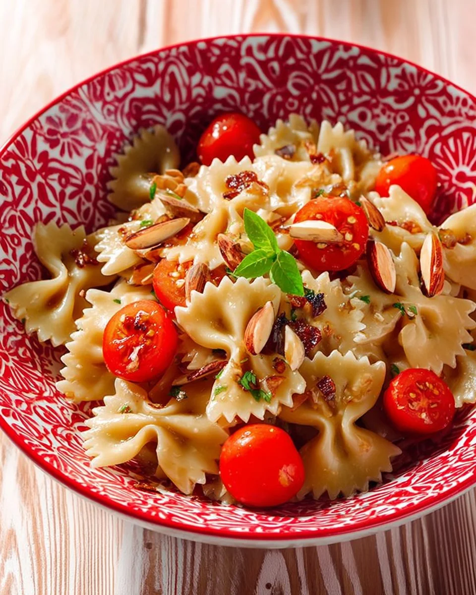 Bowtie Pasta with Almonds and Olive Tapenade