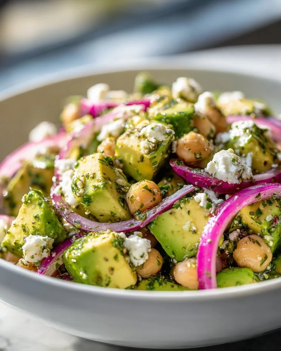 Chickpea Feta Avocado Salad
