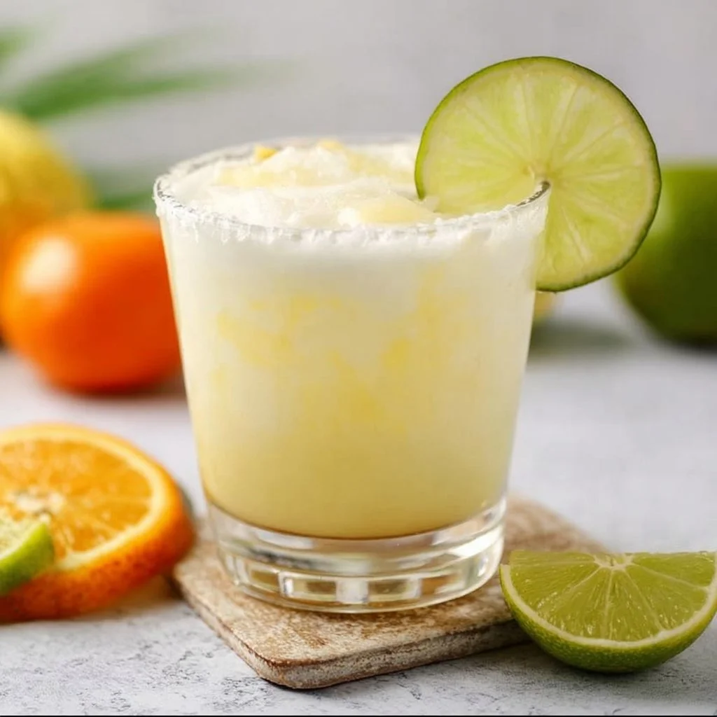 Cortisol reducing mocktail in a glass with fresh ingredients.