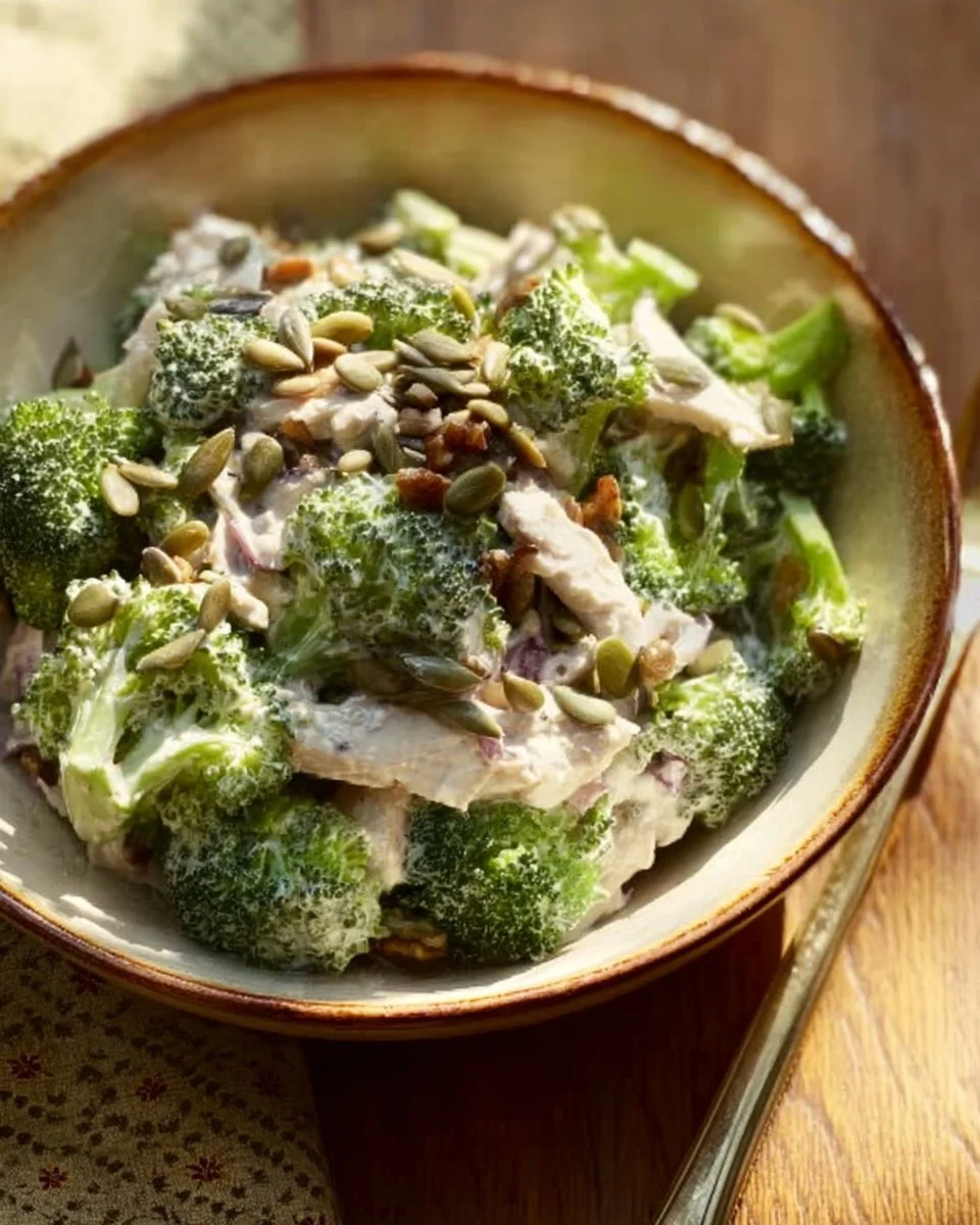 Cottage Cheese Broccoli Salad with fresh veggies and dressing