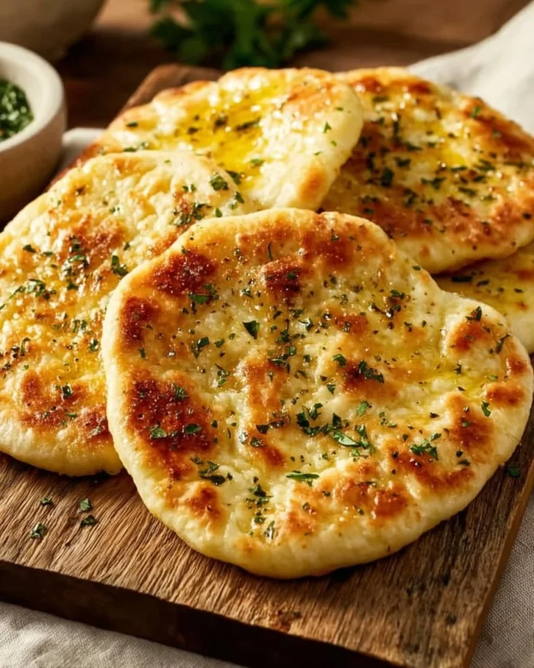 Delicious homemade Cottage Cheese Flatbread served on a wooden board.