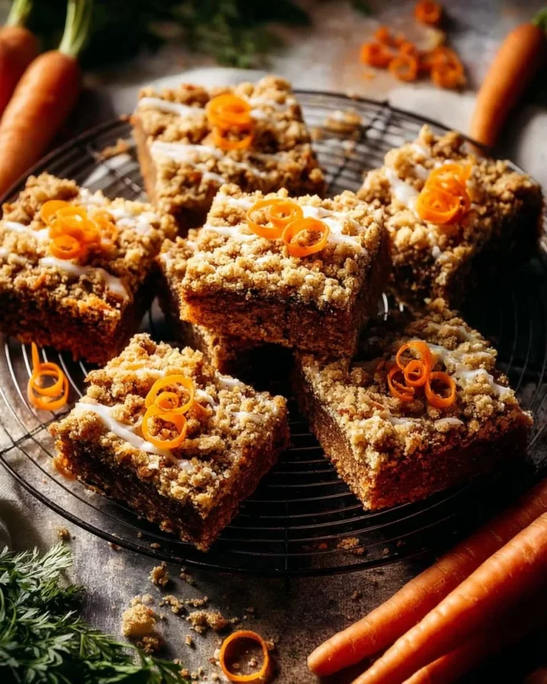 Cream Cheese Carrot Coffee Cake topped with cream cheese frosting and walnuts