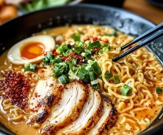 Creamy Garlic Chicken Ramen