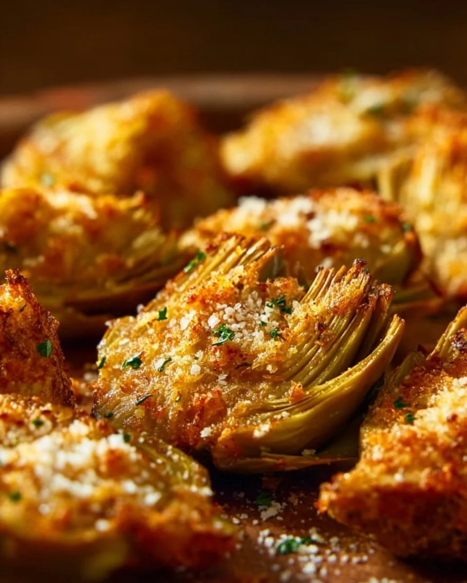 Crispy Parmesan Artichoke Hearts served as a delicious appetizer.