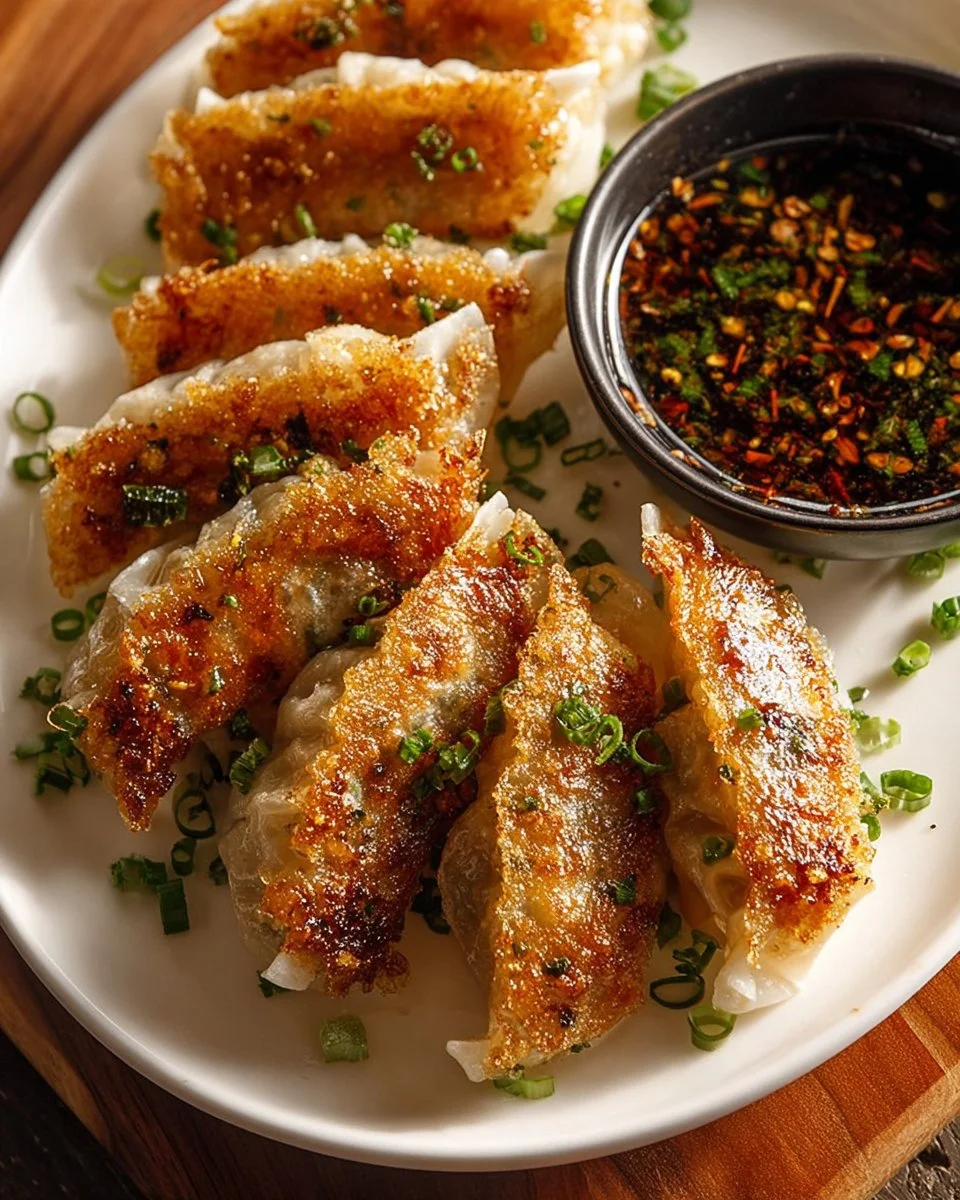 Crispy shrimp and chicken rice paper dumplings served with dipping sauce.