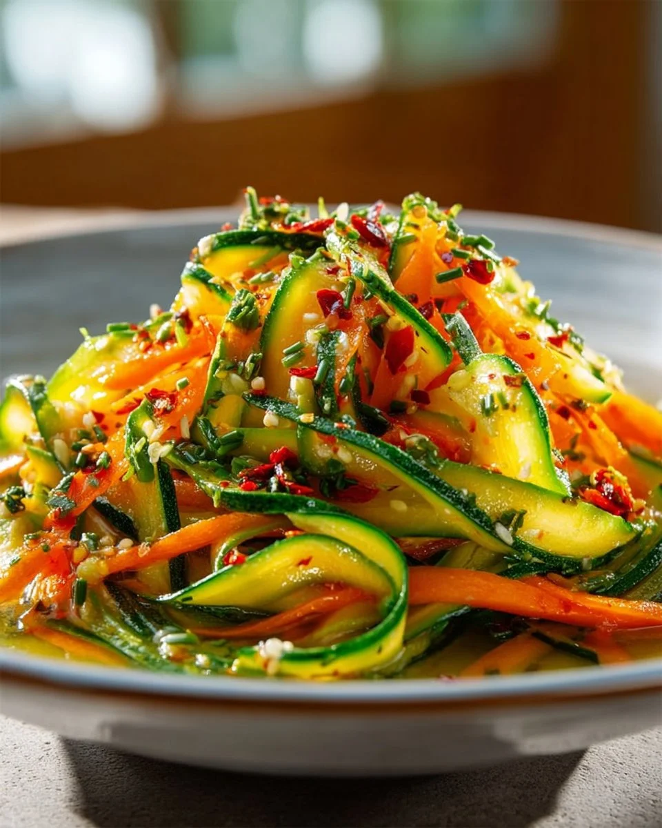 Cucumber Carrot Salad with fresh vegetables and a crunchy texture.