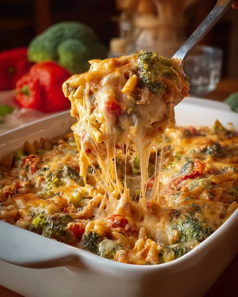 Delicious Dump & Bake Marry Me Orzo Bake with cheese and vegetables.