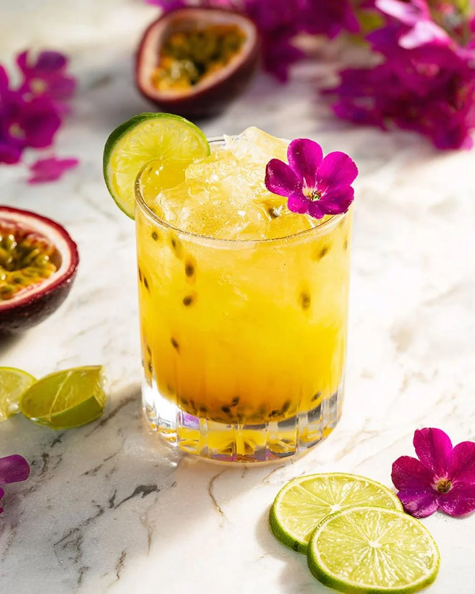Refreshing Easy Passionfruit Sparkler cocktail with vibrant colors