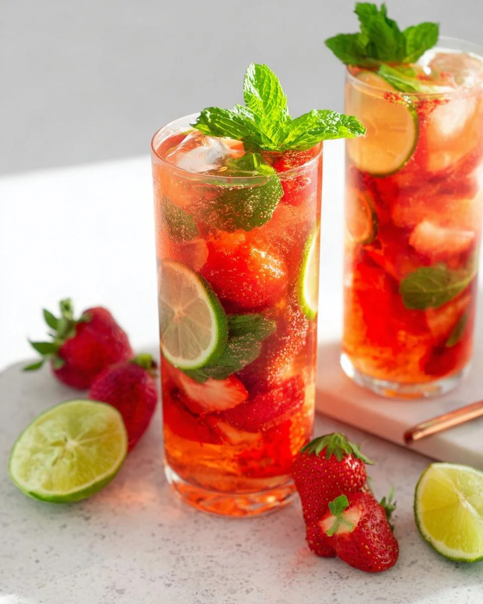 Easy Strawberry Mojito Mocktail