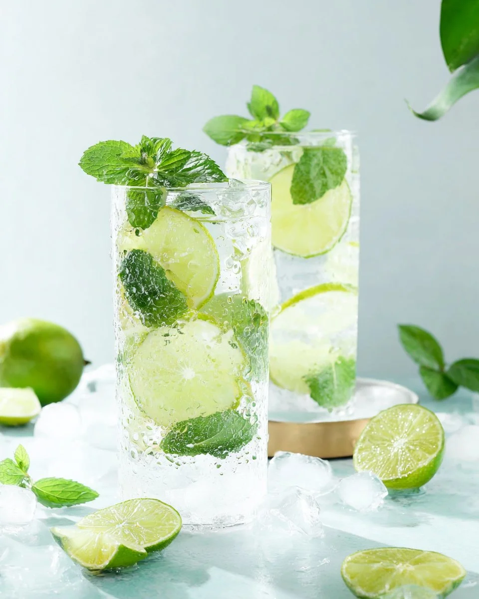 Refreshing Easy Virgin Mojito Mocktail served in a glass with mint and lime