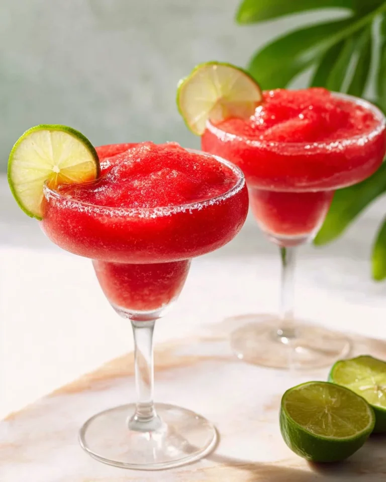 Easy virgin raspberry margaritas in a glass with fresh raspberries and lime.