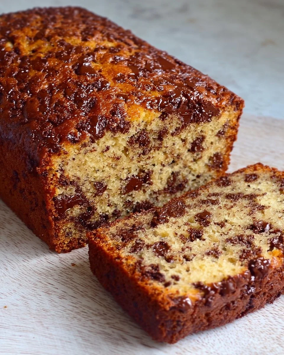 Delicious homemade favorite banana bread loaf fresh out of the oven