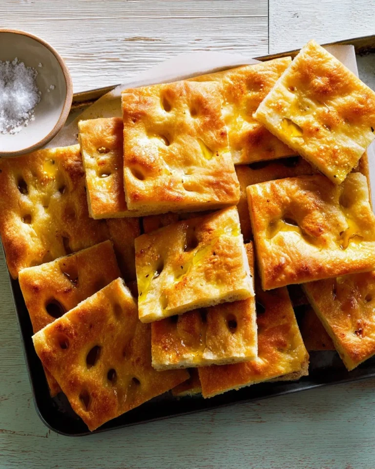 Homemade focaccia bread topped with herbs and olive oil