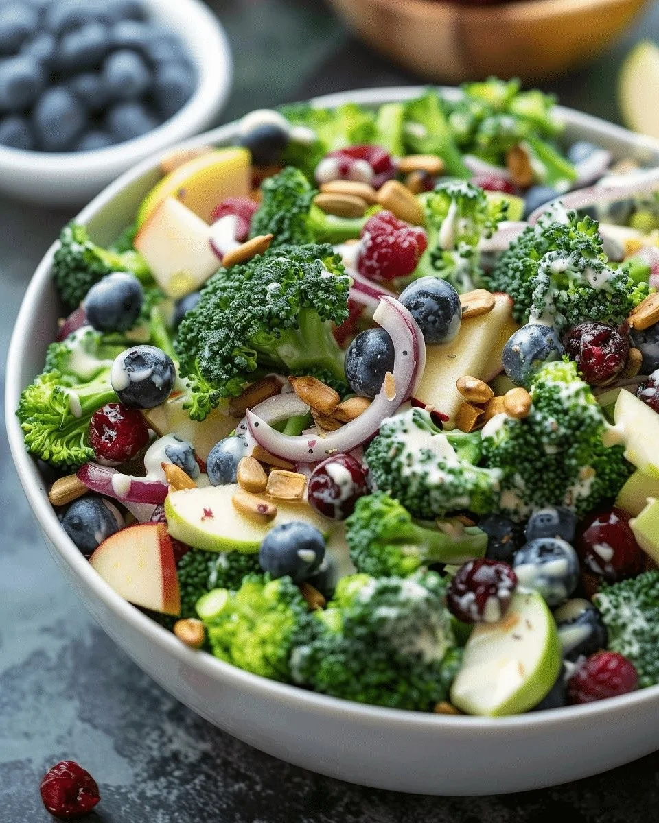 Fresh Broccoli Berry Salad with Homemade Poppy Seed Dressing
