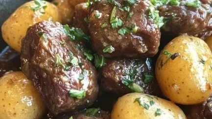 Garlic Butter Beef Bites with Potatoes
