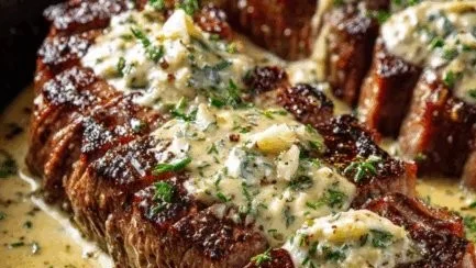 Garlic Butter Steak With Parmesan Cream Sauce