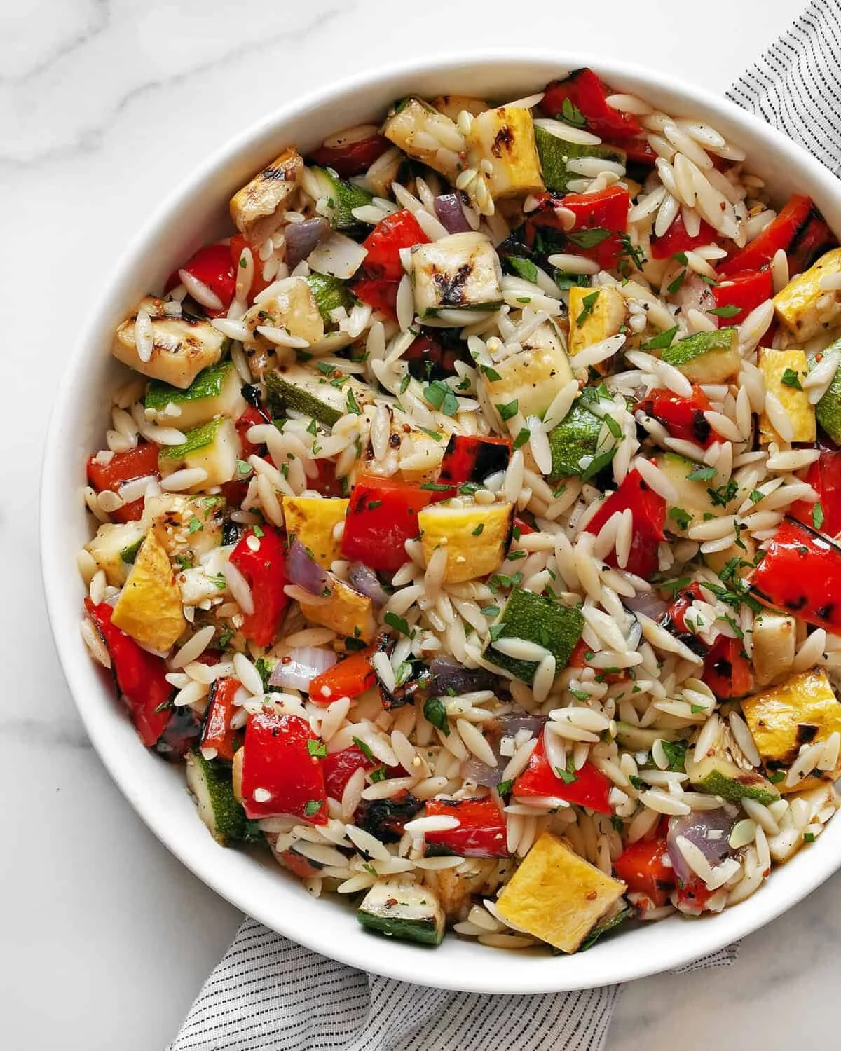 Grilled Vegetable Orzo Salad
