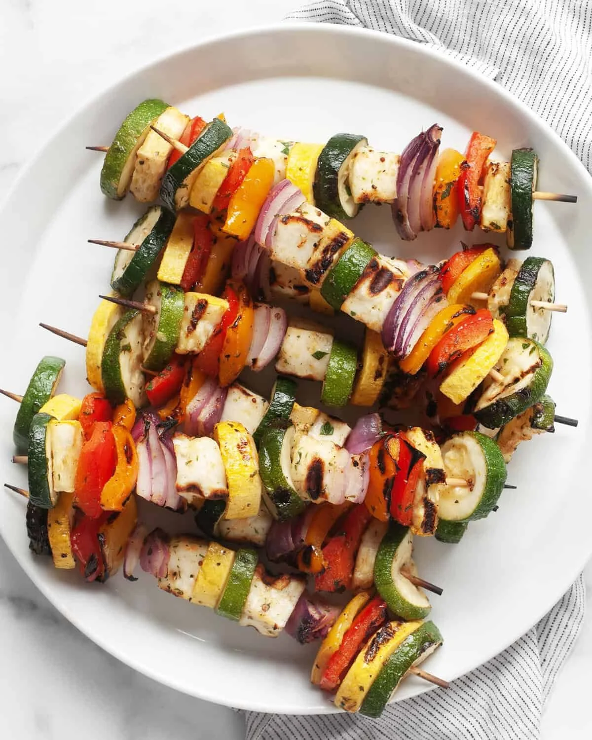 Grilled Veggie Halloumi Skewers