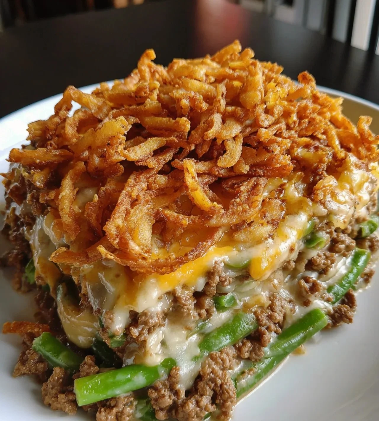 Hamburger green bean casserole