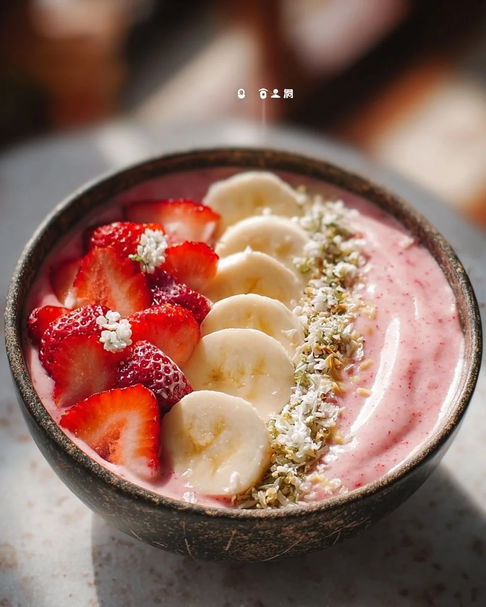 Healthy Strawberry Banana Smoothie Bowl