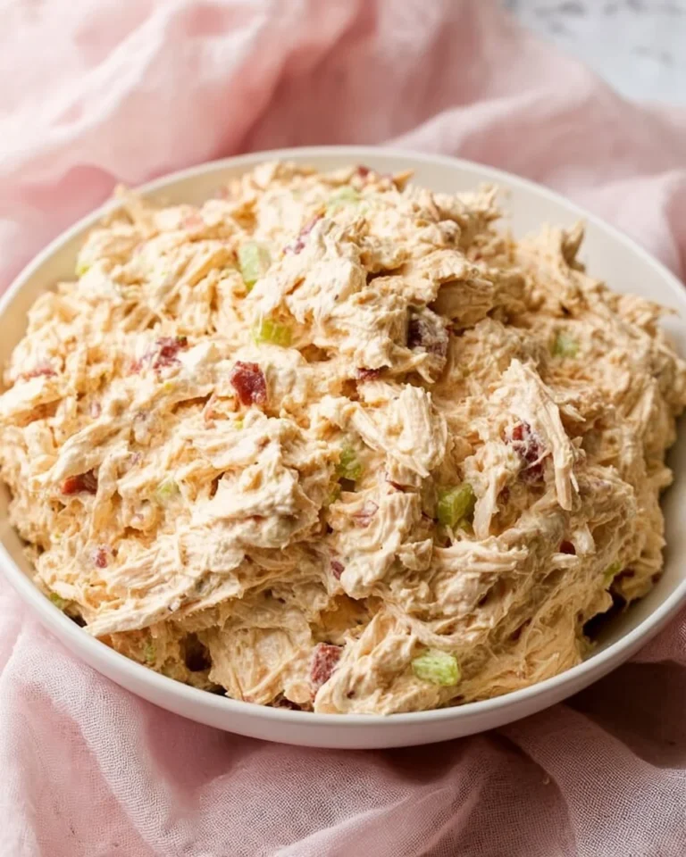 High protein cottage cheese chicken salad with fresh vegetables and spices