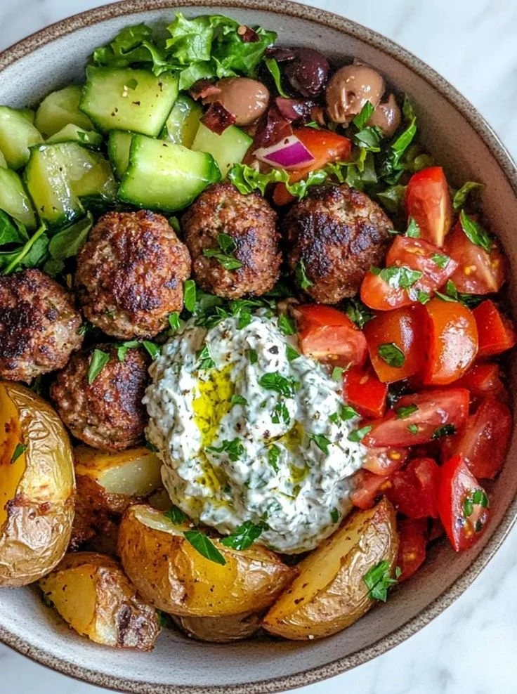 Mediterranean Meatball Bowl