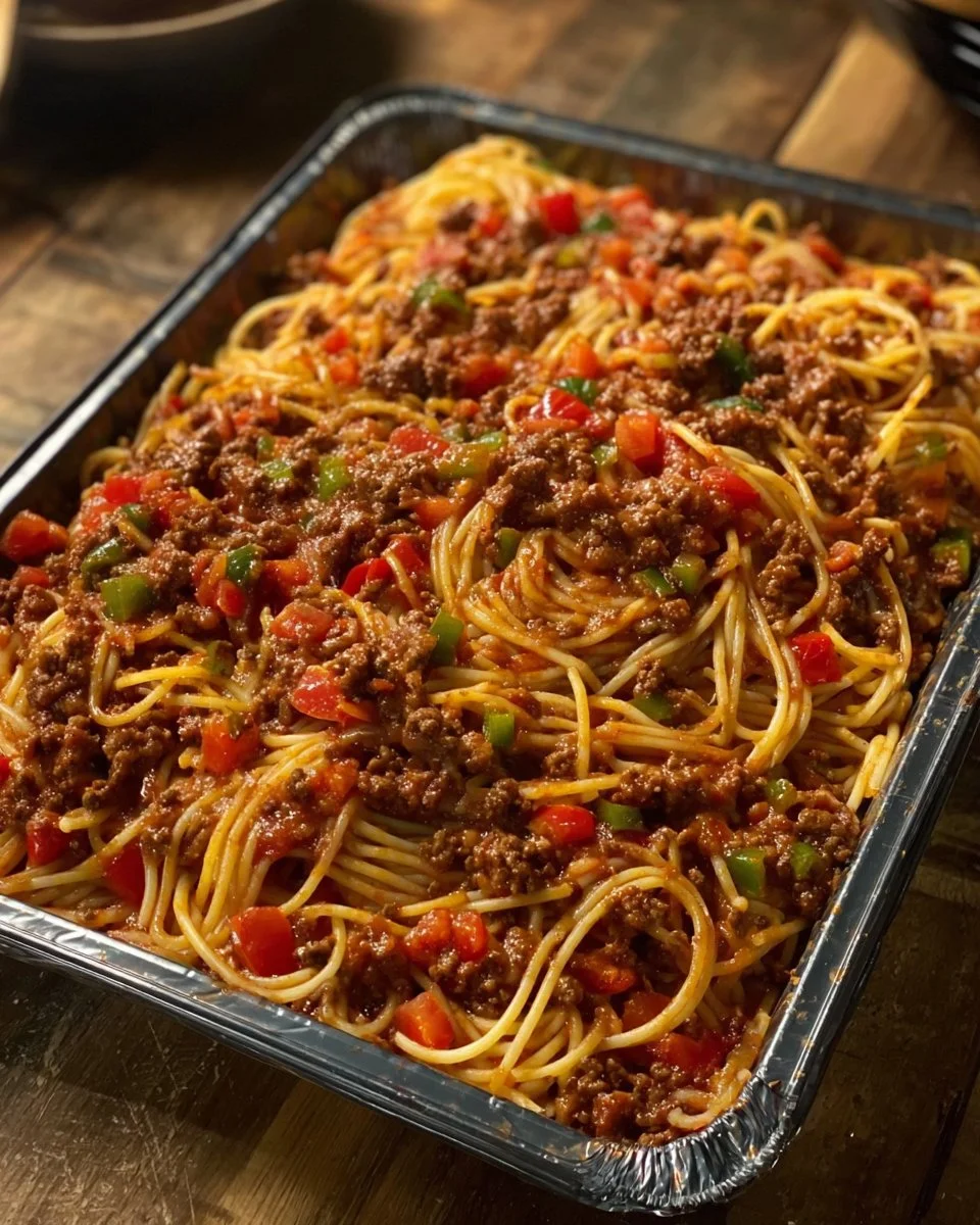 Plate of old-fashioned spaghetti with tomato sauce and herbs