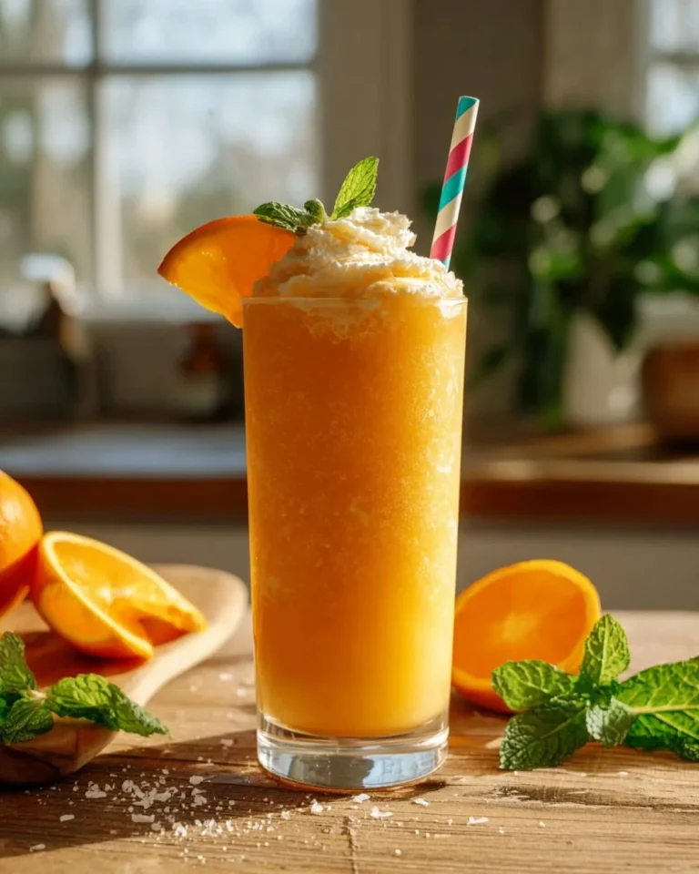 Orange Creamsicle Smoothie with vibrant orange color in a glass