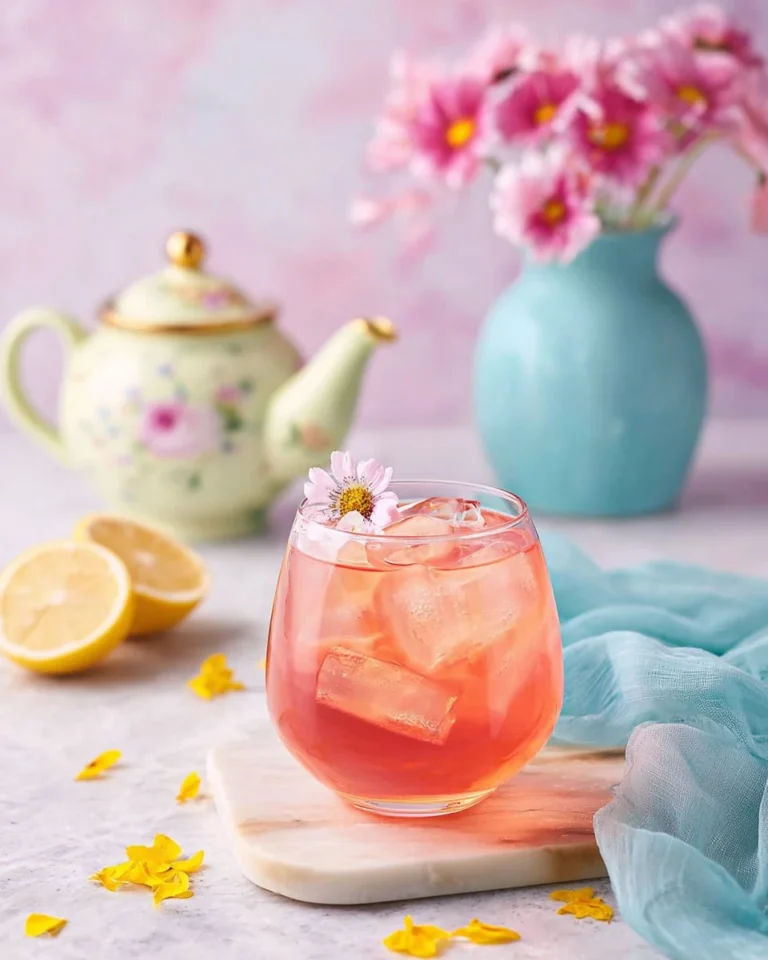 Refreshing peppermint tea mocktail served in a glass with mint leaves