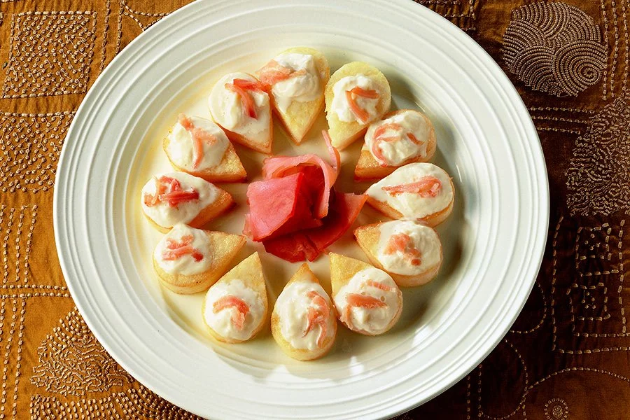 Polenta Crostini with Tuna