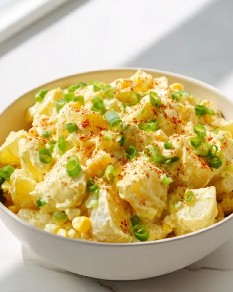 Delicious homemade potato salad recipe with fresh ingredients