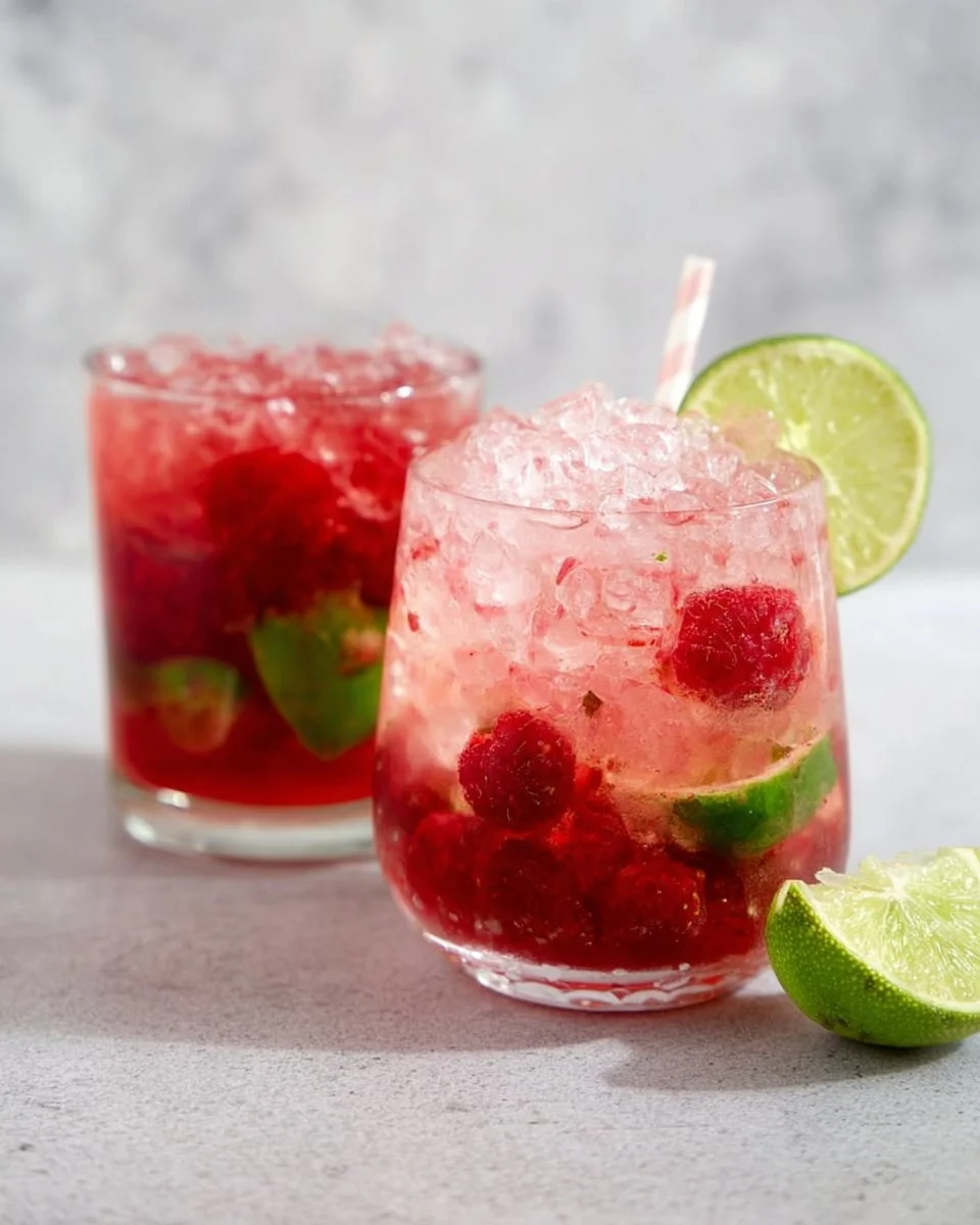 Refreshing Raspberry Mocktail with fresh raspberries and sparkling soda