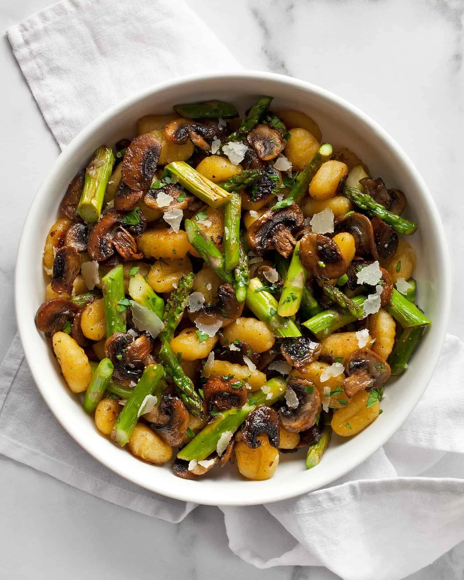 Sheet Pan Asparagus Mushroom Gnocchi