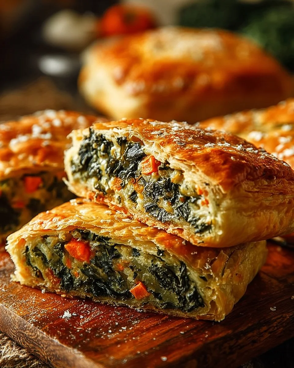 Spinach, Pepper & Carrot Crescent Squares served on a platter