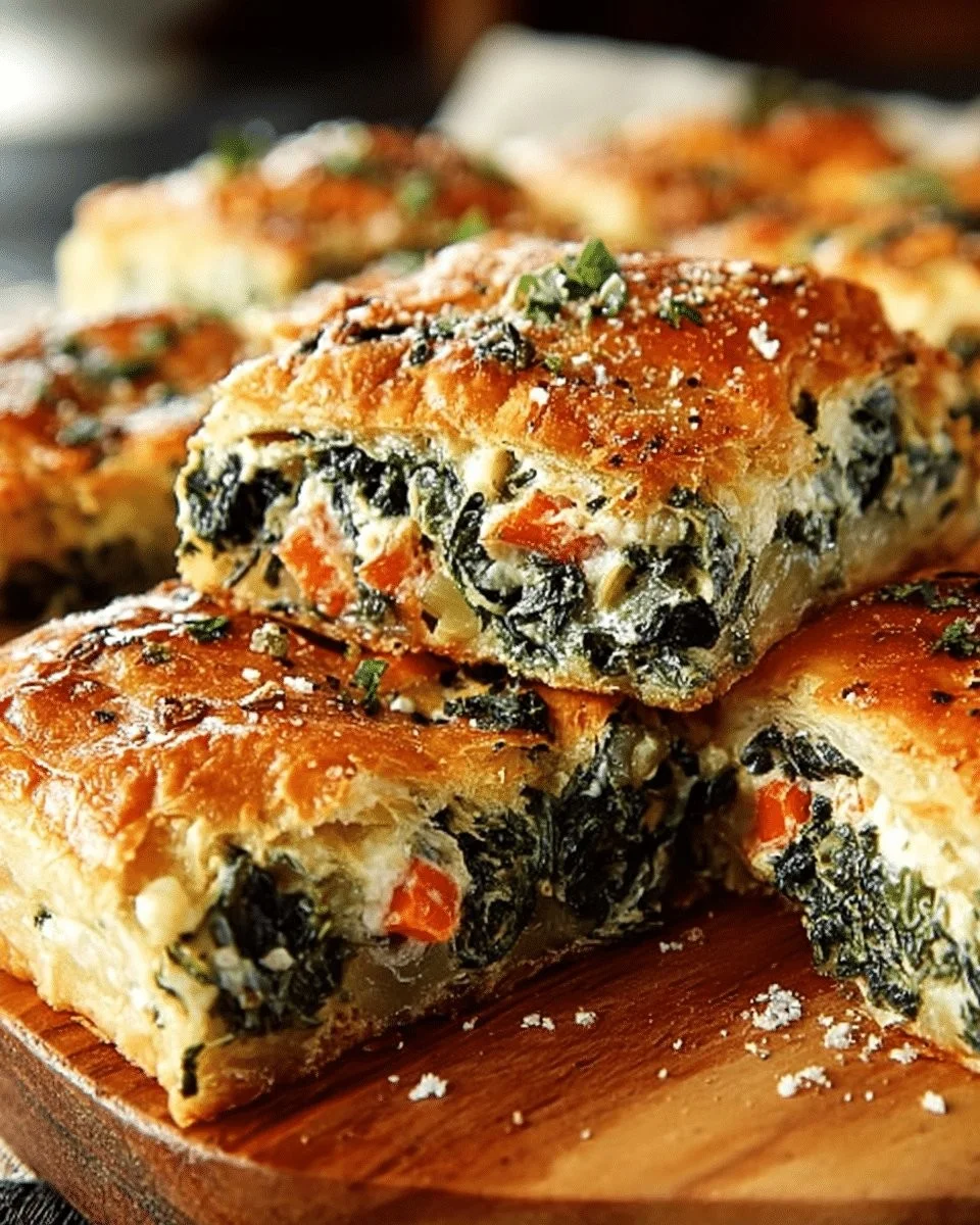 Spinach, Pepper & Carrot Crescent Squares