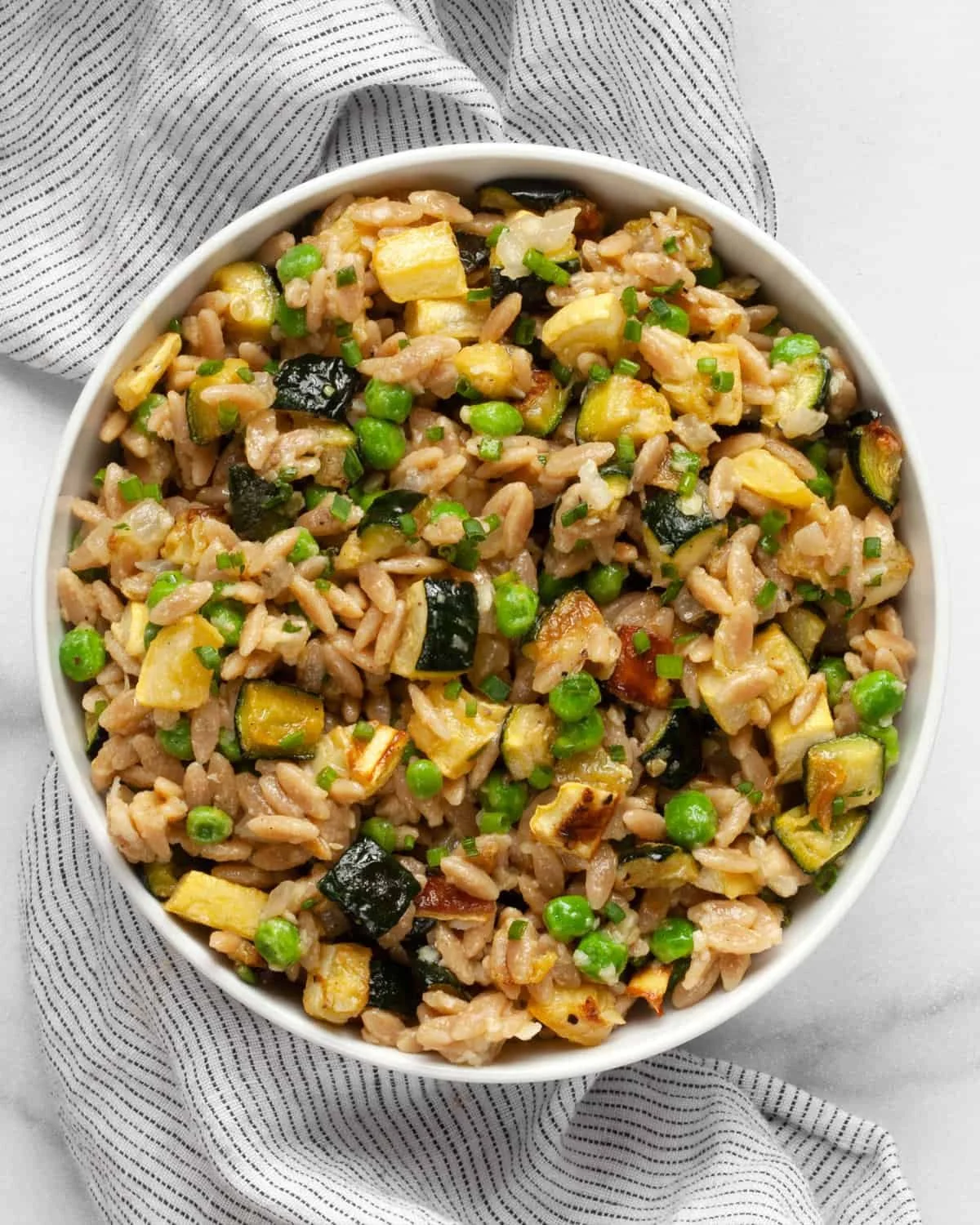 Squash Zucchini Parmesan Orzo