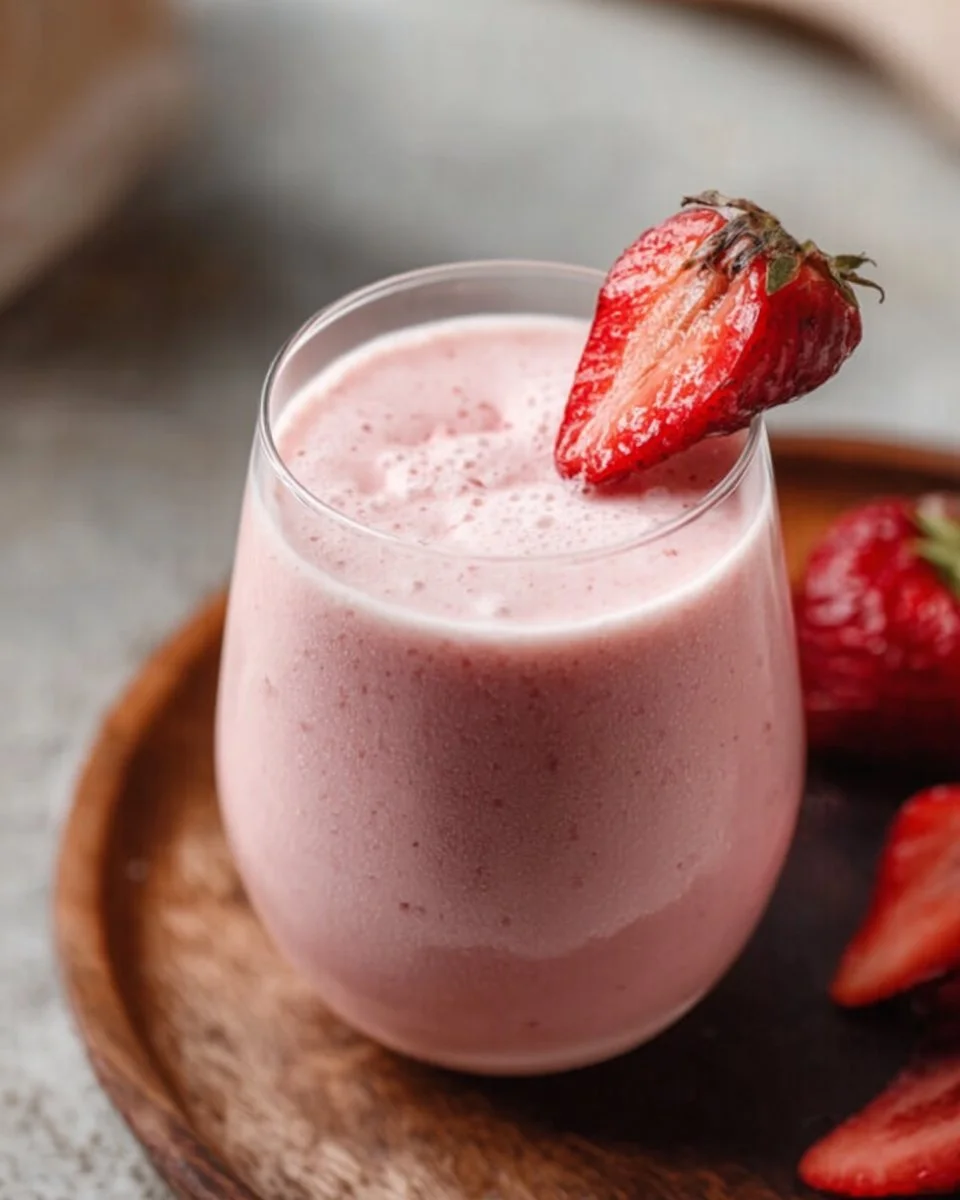 Strawberry Vanilla Protein Smoothie (Healthy, Thick & Naturally Sweet) - A Creamy Breakfast or Post-Workout Boost