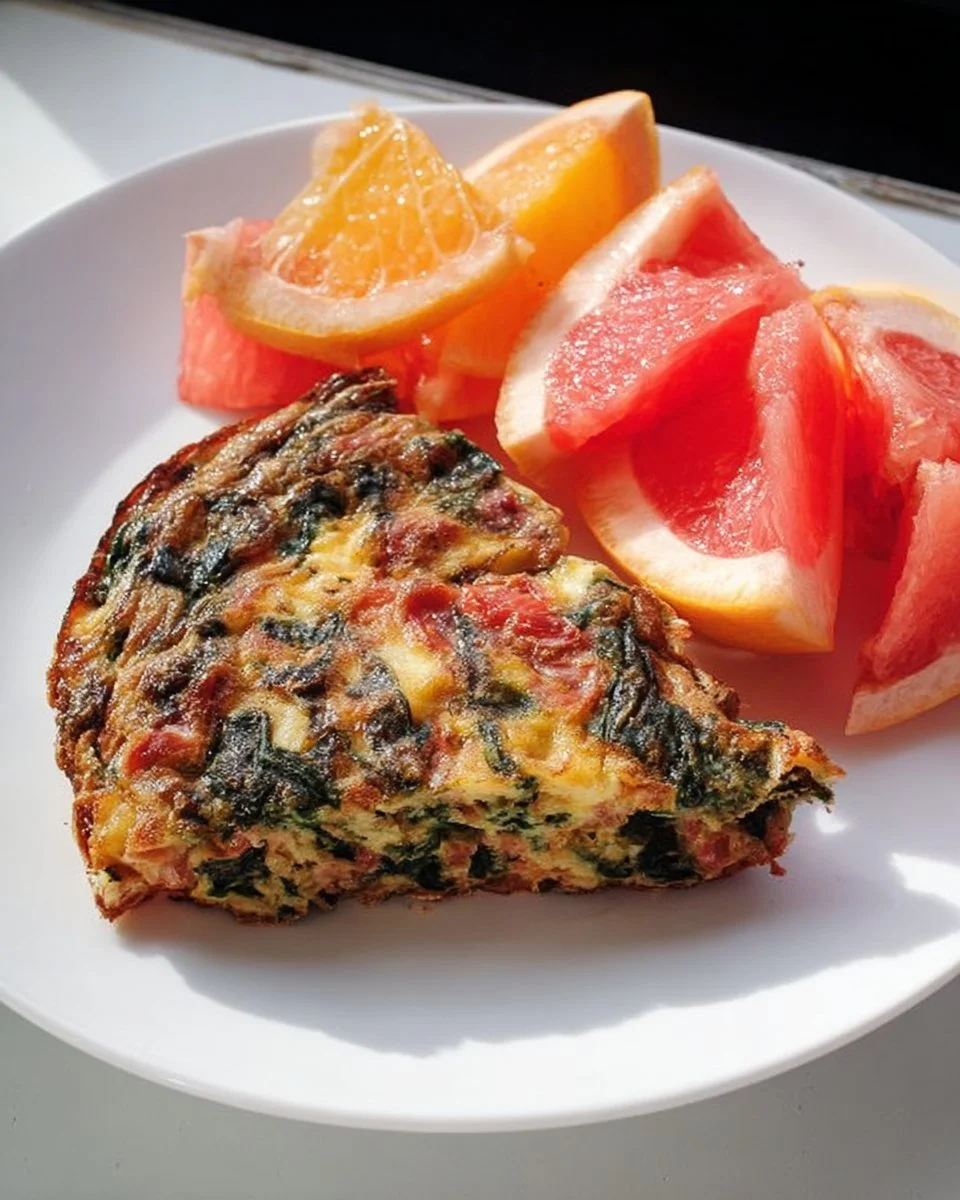 Delicious Summer Garden Crustless Quiche with fresh vegetables