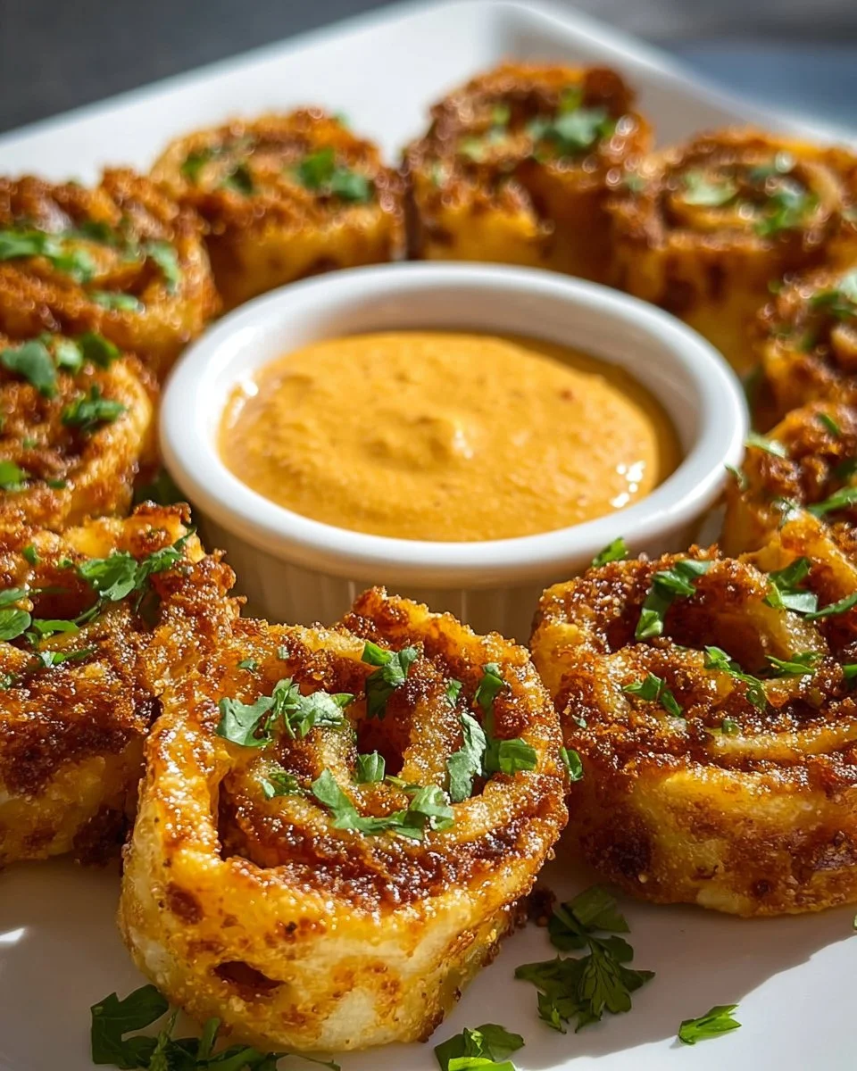 Taco Pinwheels with Cheese and a Creamy Dipping Sauce