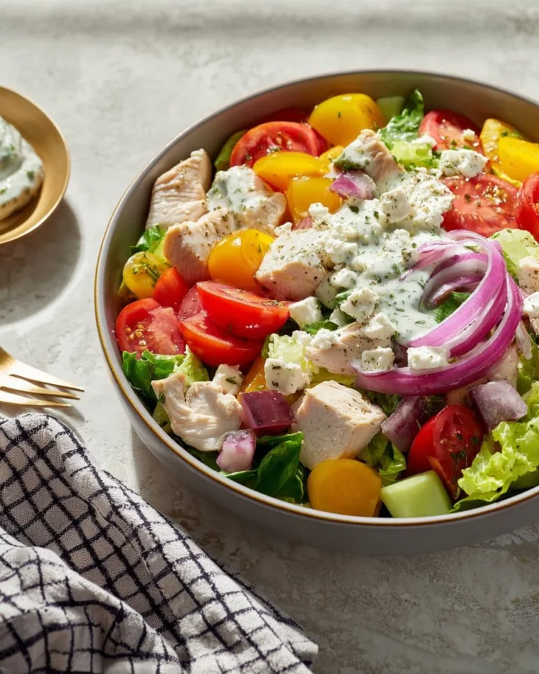 Delicious Tzatziki Chicken Bowls with fresh ingredients and vibrant flavors.