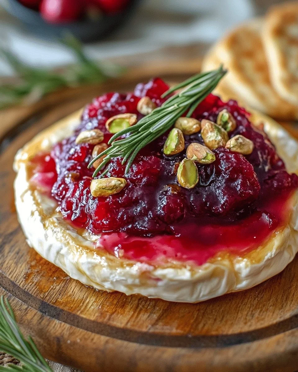 Warm Cranberry Stuffed Brie with Pistachios and Rosemary: A Perfect Appetizer for Any Occasion