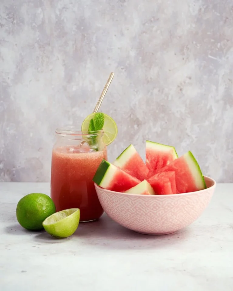 Refreshing Watermelon Cooler drink served in a glass with mint garnish