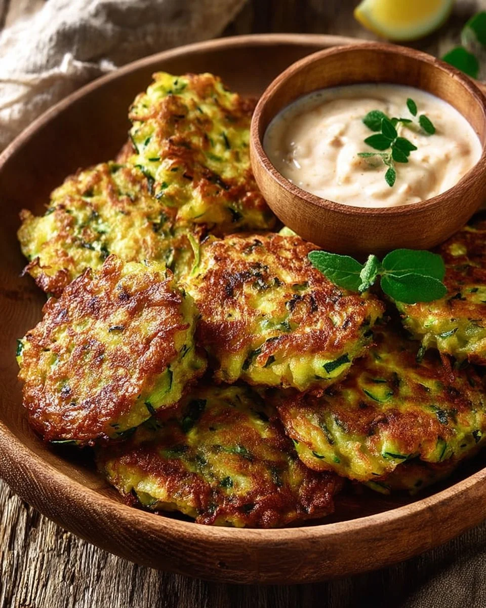 Zucchini & Pea Fritters with Fresh Herbs