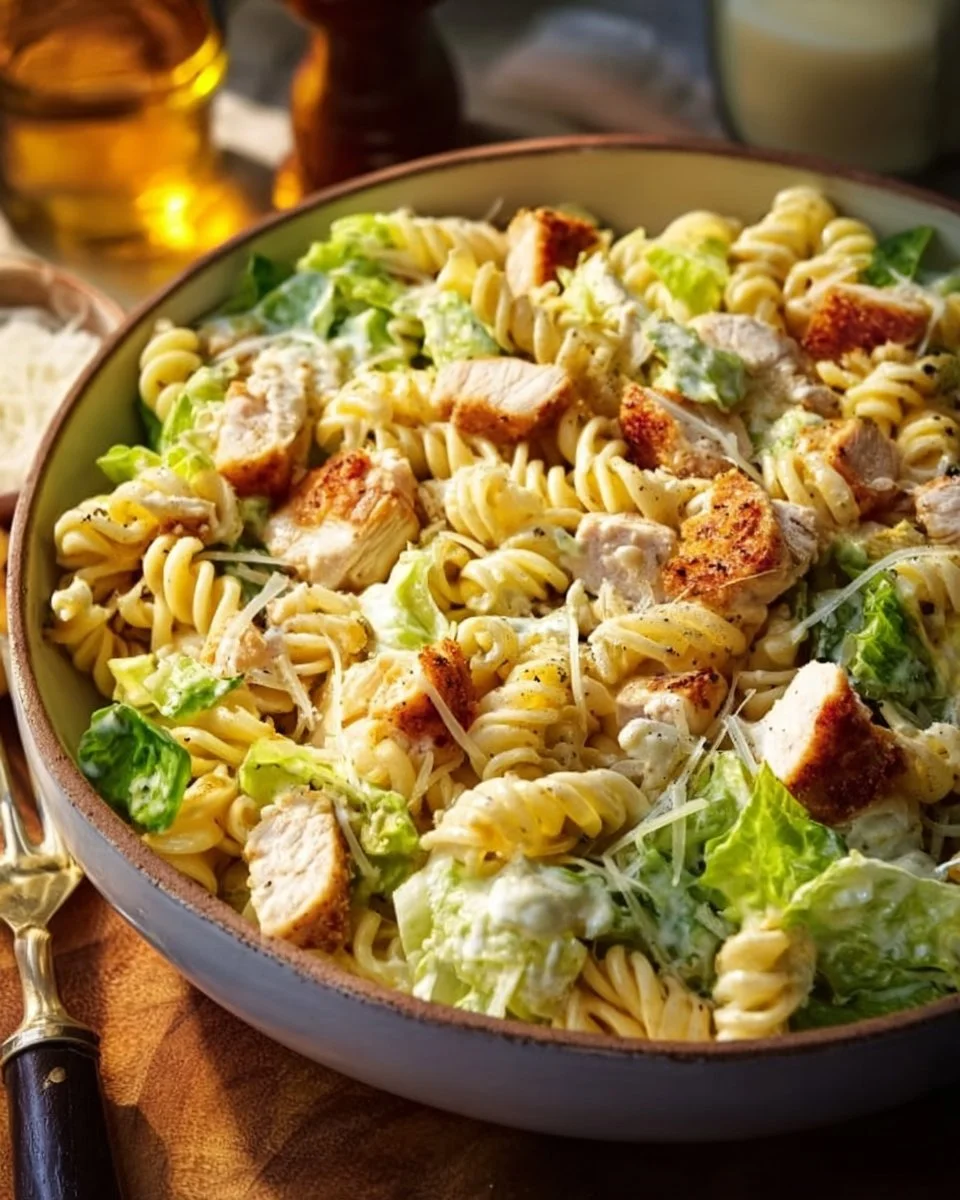 30-Minute Chicken Caesar Pasta Salad